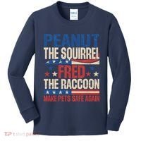 Peanut The Squirrel Fred The Raccoon Make Pets Safe Again Kids Long Sleeve Shirt thumb 0