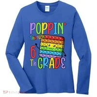 Poppin Through School Pop It 6Th Grade Gift Women's Long Sleeve Shirt thumb 0
