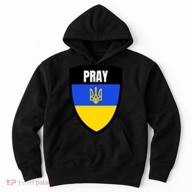 Pray Tactical Support Ukrainian Flag Shield I Stand With Ukraine Military Hoodie