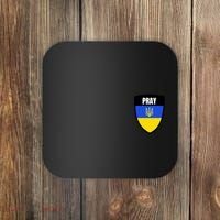 Pray Tactical Support Ukrainian Flag Shield I Stand With Ukraine Military Coaster thumb 0