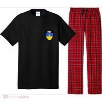 Pray Tactical Support Ukrainian Flag Shield I Stand With Ukraine Military Pajama Set thumb 0