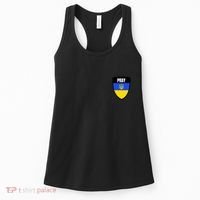Pray Tactical Support Ukrainian Flag Shield I Stand With Ukraine Military Women's Tank Top thumb 0