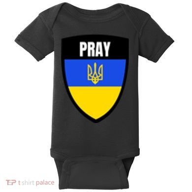 Pray Tactical Support Ukrainian Flag Shield I Stand With Ukraine Military Baby Bodysuit