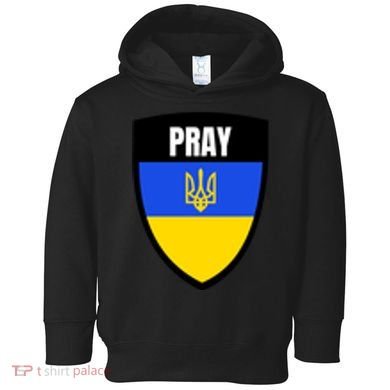 Pray Tactical Support Ukrainian Flag Shield I Stand With Ukraine Military Toddler Hoodie