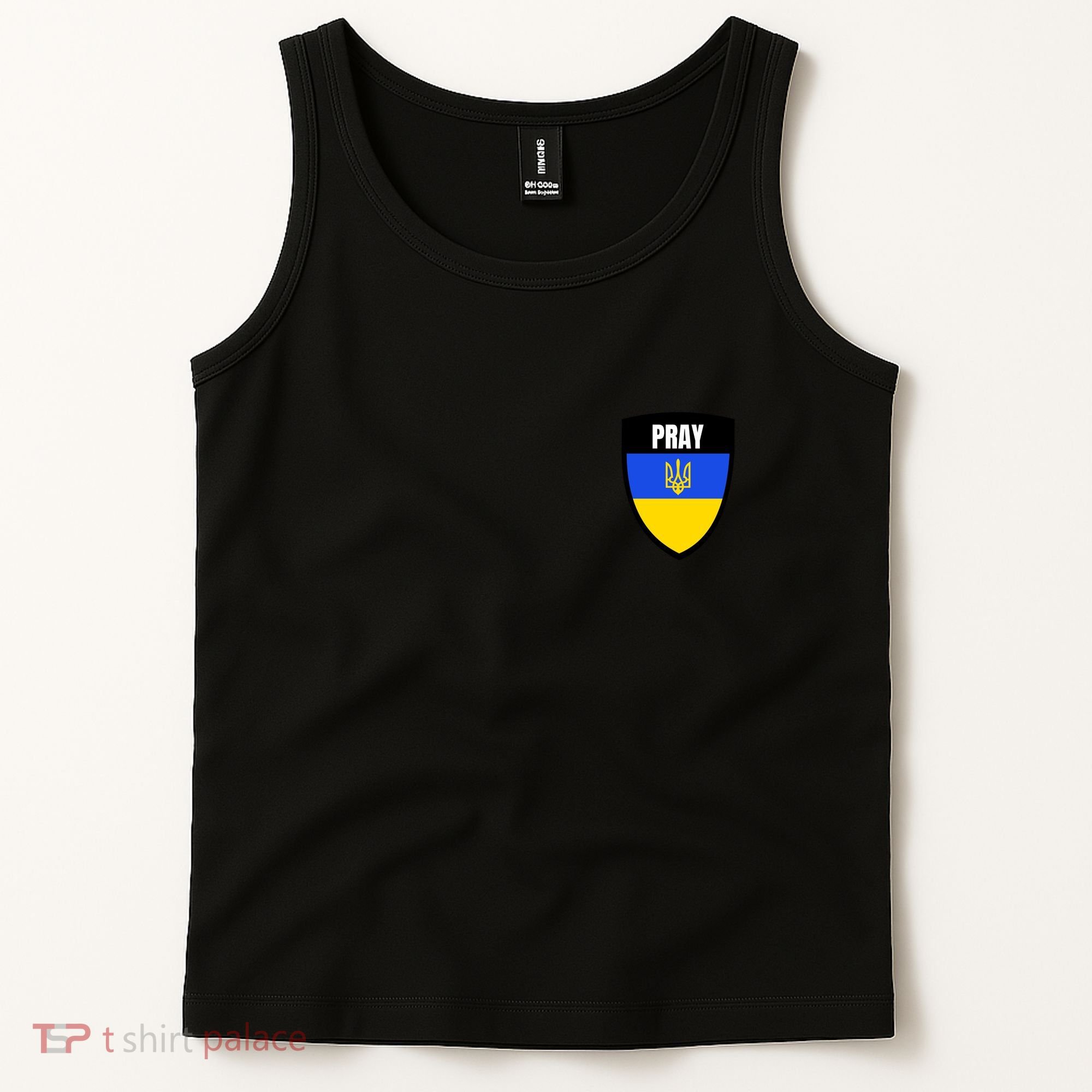Pray Tactical Support Ukrainian Flag Shield I Stand With Ukraine Military Tank Top