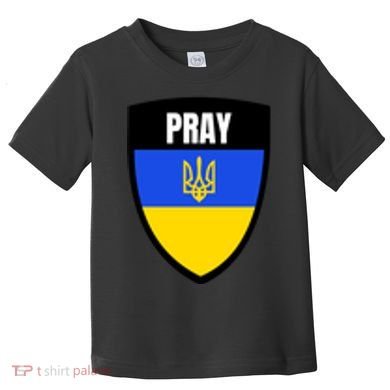 Pray Tactical Support Ukrainian Flag Shield I Stand With Ukraine Military Toddler T-Shirt