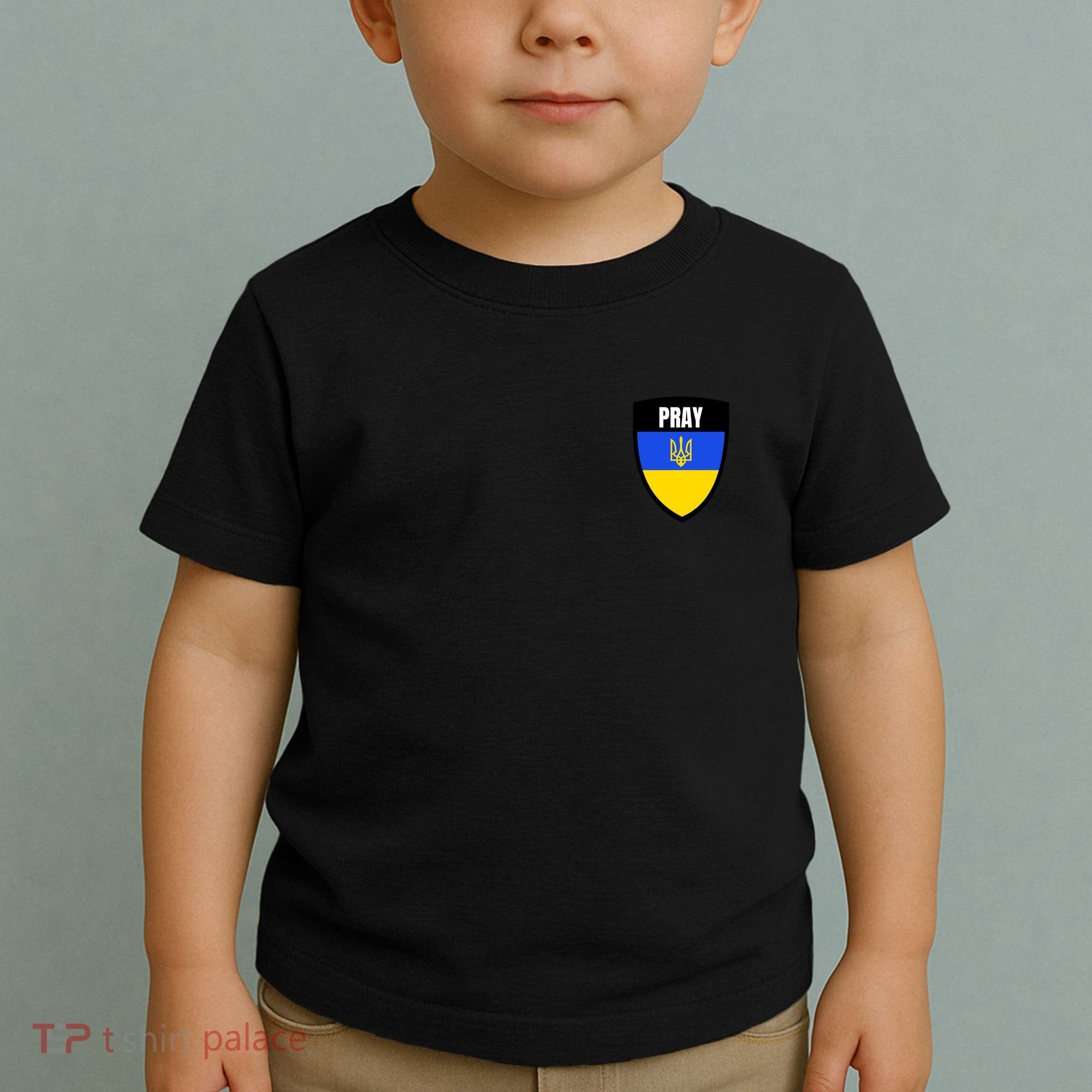 Pray Tactical Support Ukrainian Flag Shield I Stand With Ukraine Military Toddler T-Shirt