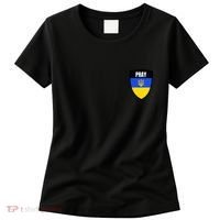 Pray Tactical Support Ukrainian Flag Shield I Stand With Ukraine Military Women's T-Shirt thumb 0