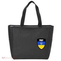 Pray Tactical Support Ukrainian Flag Shield I Stand With Ukraine Military Tote Bag thumb 0