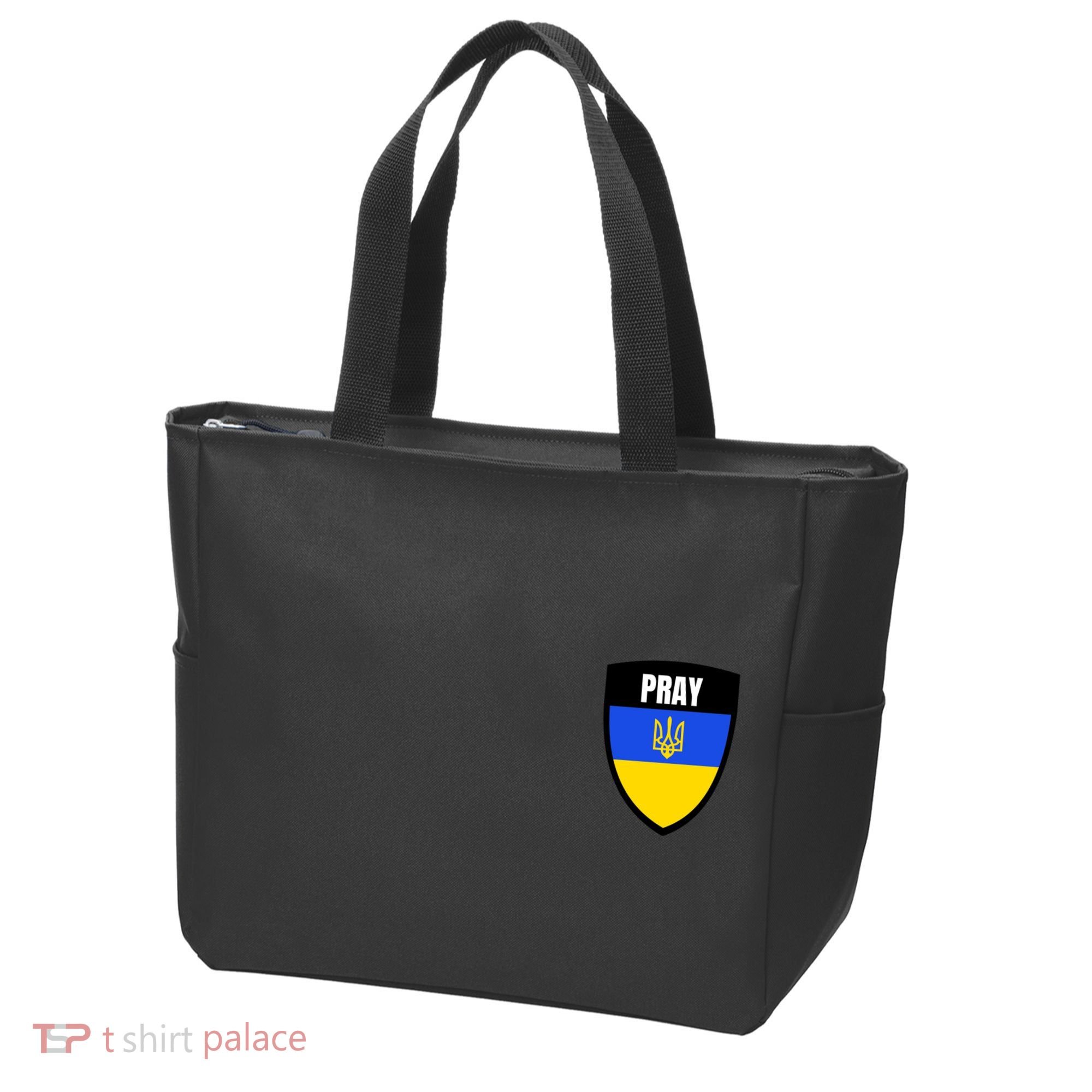Pray Tactical Support Ukrainian Flag Shield I Stand With Ukraine Military Tote Bag