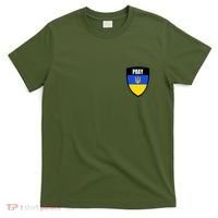 Pray Tactical Support Ukrainian Flag Shield I Stand With Ukraine Military T-Shirt thumb 0