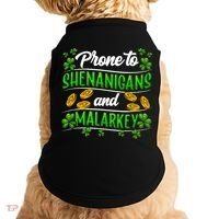Prone To Shenanigans And Malarkey Leprechaun Funny Ireland Irish Gift Doggie Tank thumb 0