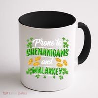 Prone To Shenanigans And Malarkey Leprechaun Funny Ireland Irish Gift Coffee Mug thumb 1