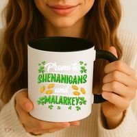 Prone To Shenanigans And Malarkey Leprechaun Funny Ireland Irish Gift Coffee Mug thumb 3