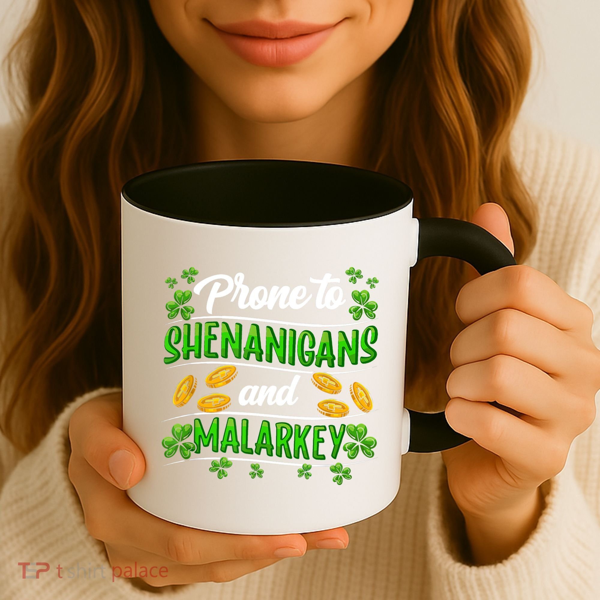 Prone To Shenanigans And Malarkey Leprechaun Funny Ireland Irish Gift Coffee Mug