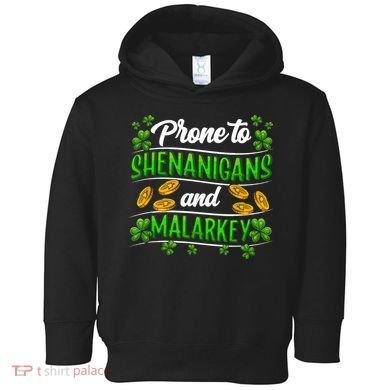 Prone To Shenanigans And Malarkey Leprechaun Funny Ireland Irish Gift Toddler Hoodie