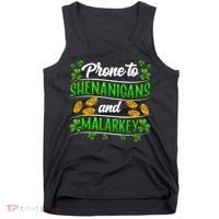 Prone To Shenanigans And Malarkey Leprechaun Funny Ireland Irish Gift Tank Top thumb 0