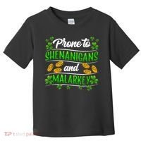 Prone To Shenanigans And Malarkey Leprechaun Funny Ireland Irish Gift Toddler T-Shirt thumb 0