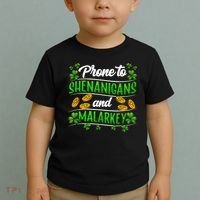 Prone To Shenanigans And Malarkey Leprechaun Funny Ireland Irish Gift Toddler T-Shirt thumb 2