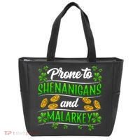 Prone To Shenanigans And Malarkey Leprechaun Funny Ireland Irish Gift Tote Bag thumb 0