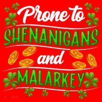 Prone To Shenanigans And Malarkey Leprechaun Funny Ireland Irish Gift Santa Hat thumb 1