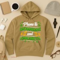 Prone To Shenanigans And Malarkey Leprechaun Funny Ireland Irish Gift Hoodie thumb 3