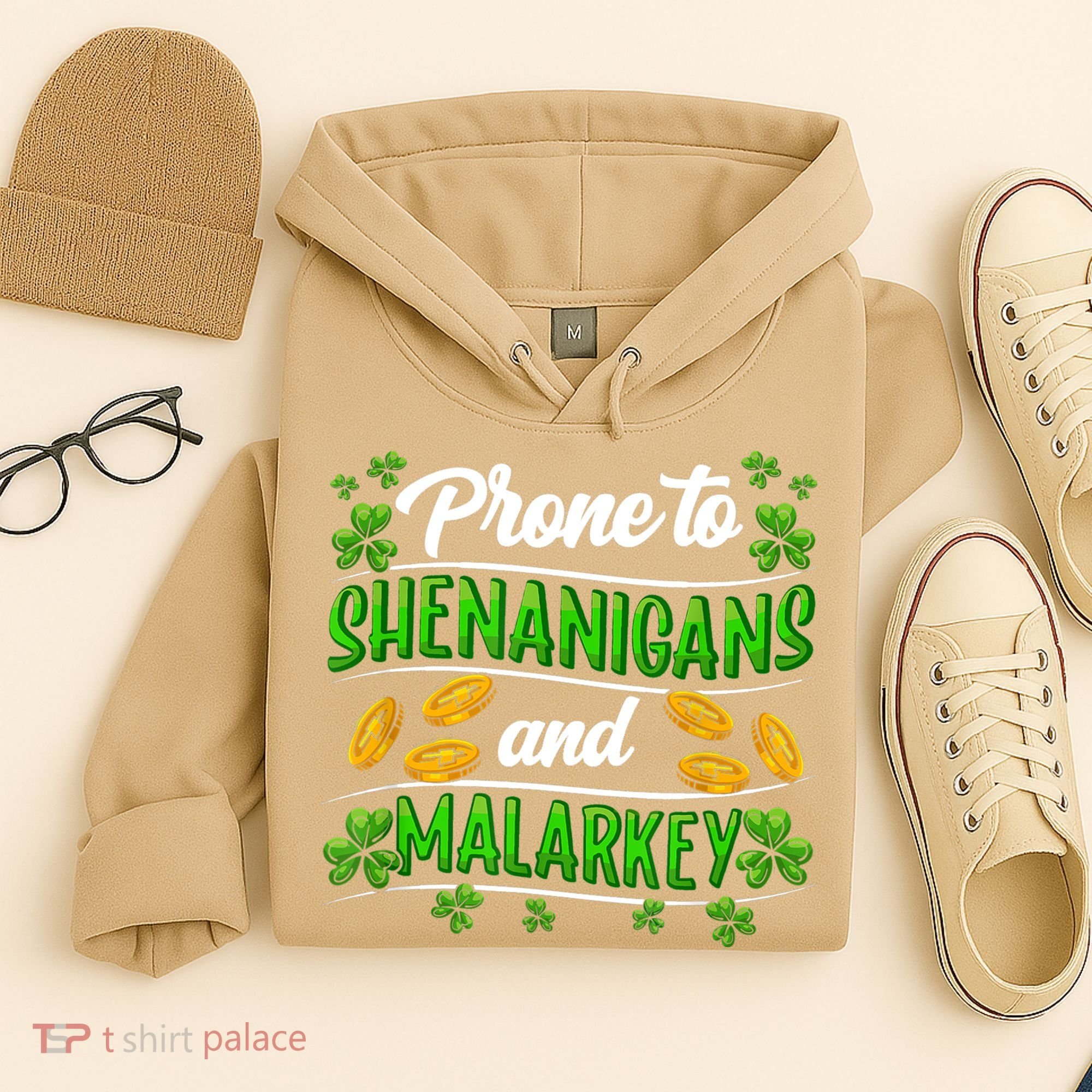 Prone To Shenanigans And Malarkey Leprechaun Funny Ireland Irish Gift Hoodie
