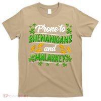 Prone To Shenanigans And Malarkey Leprechaun Funny Ireland Irish Gift T-Shirt thumb 0