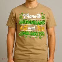 Prone To Shenanigans And Malarkey Leprechaun Funny Ireland Irish Gift T-Shirt thumb 3