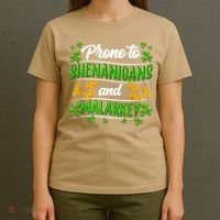 Prone To Shenanigans And Malarkey Leprechaun Funny Ireland Irish Gift T-Shirt thumb 4