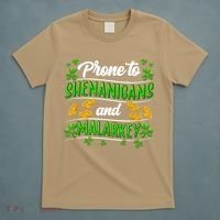 Prone To Shenanigans And Malarkey Leprechaun Funny Ireland Irish Gift T-Shirt thumb 5