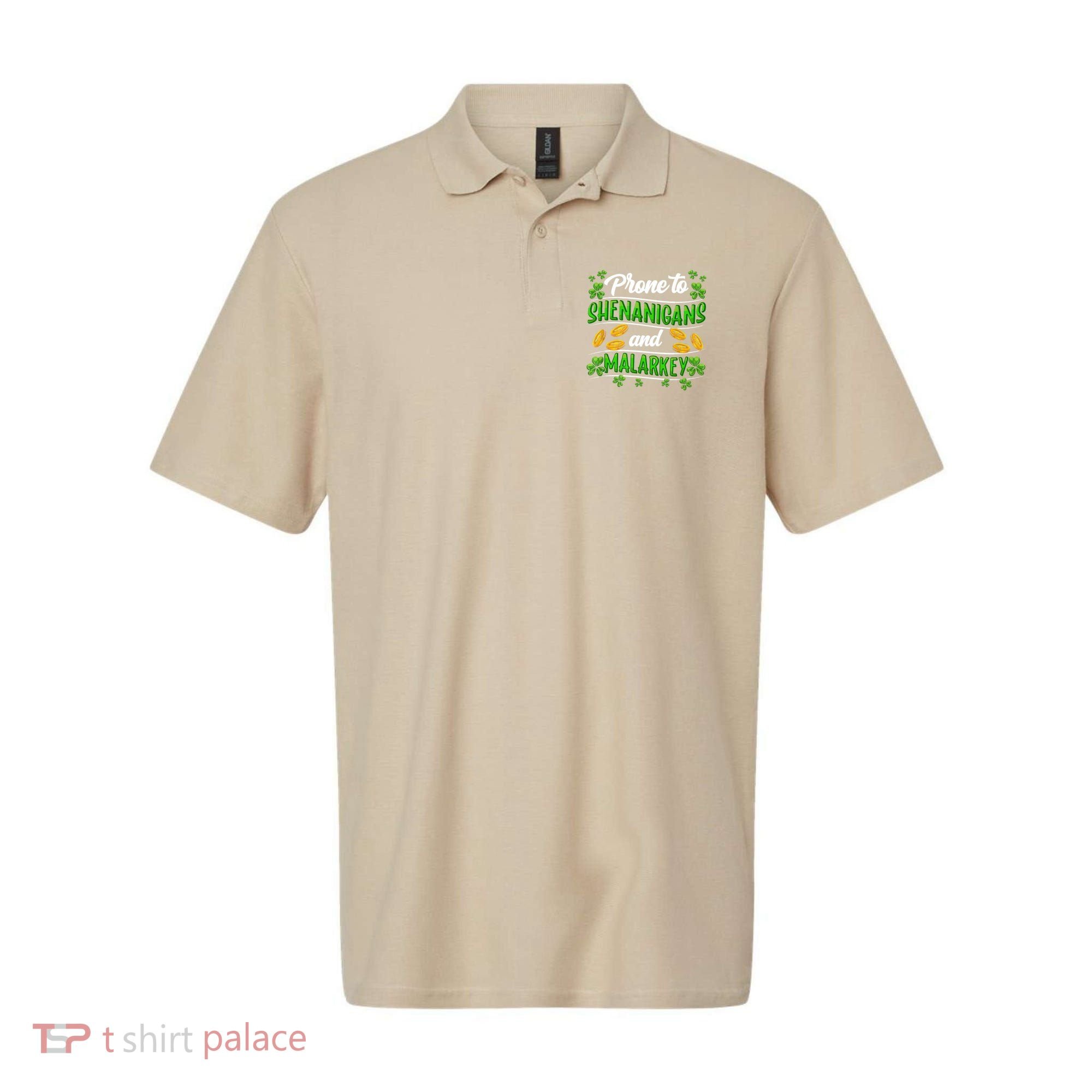 Prone To Shenanigans And Malarkey Leprechaun Funny Ireland Irish Gift Polo