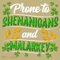 Prone To Shenanigans And Malarkey Leprechaun Funny Ireland Irish Gift Polo thumb 2