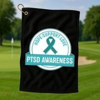 PTSD Awareness Hope Support Love Golf Towel thumb 1