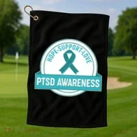 PTSD Awareness Hope Support Love Golf Towel thumb 1