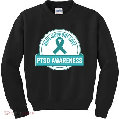 PTSD Awareness Hope Support Love Kids Sweatshirt