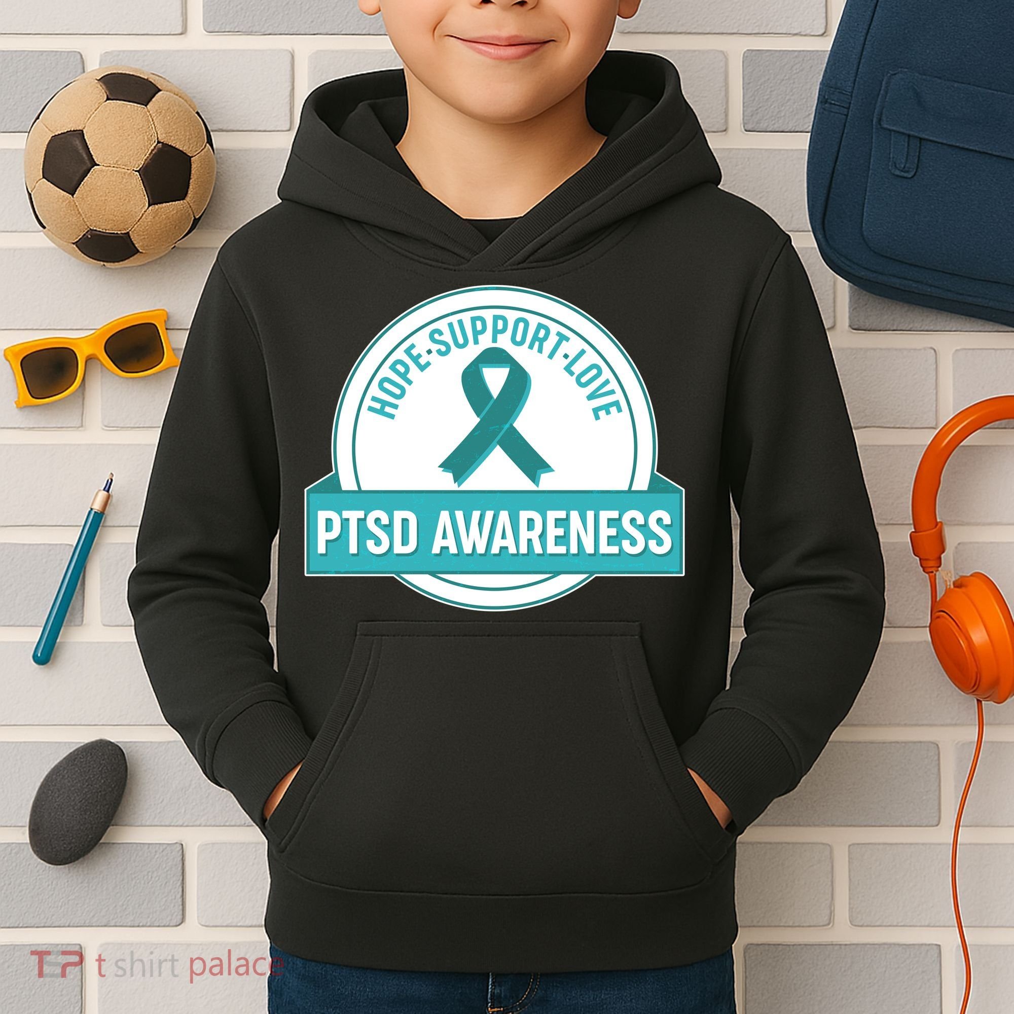 PTSD Awareness Hope Support Love Kids Hoodie