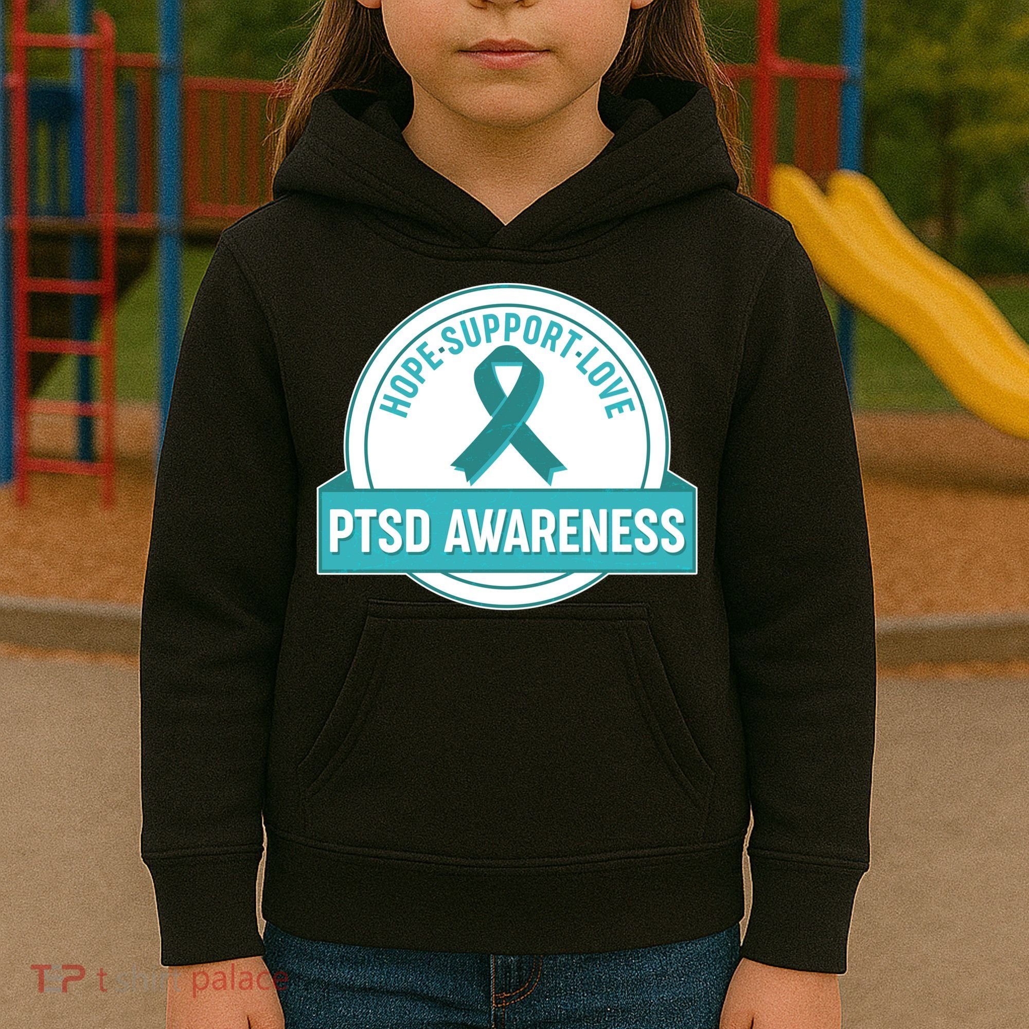 PTSD Awareness Hope Support Love Kids Hoodie
