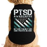 PTSD Awareness In This Family No One Fights Alone Doggie Tank thumb 0