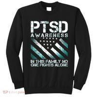 PTSD Awareness In This Family No One Fights Alone Sweatshirt thumb 0