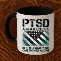 PTSD Awareness In This Family No One Fights Alone Coffee Mug thumb 2