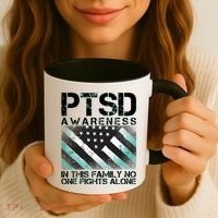 PTSD Awareness In This Family No One Fights Alone Coffee Mug thumb 3