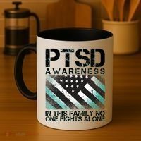 PTSD Awareness In This Family No One Fights Alone Coffee Mug thumb 4