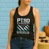 PTSD Awareness In This Family No One Fights Alone Women's Tank Top thumb 2