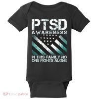 PTSD Awareness In This Family No One Fights Alone Baby Bodysuit thumb 0