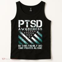 PTSD Awareness In This Family No One Fights Alone Tank Top thumb 2