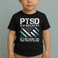 PTSD Awareness In This Family No One Fights Alone Toddler T-Shirt thumb 2