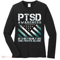 PTSD Awareness In This Family No One Fights Alone Women's Long Sleeve Shirt thumb 0