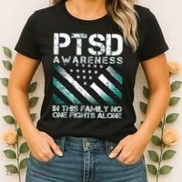 PTSD Awareness In This Family No One Fights Alone Women's T-Shirt thumb 2