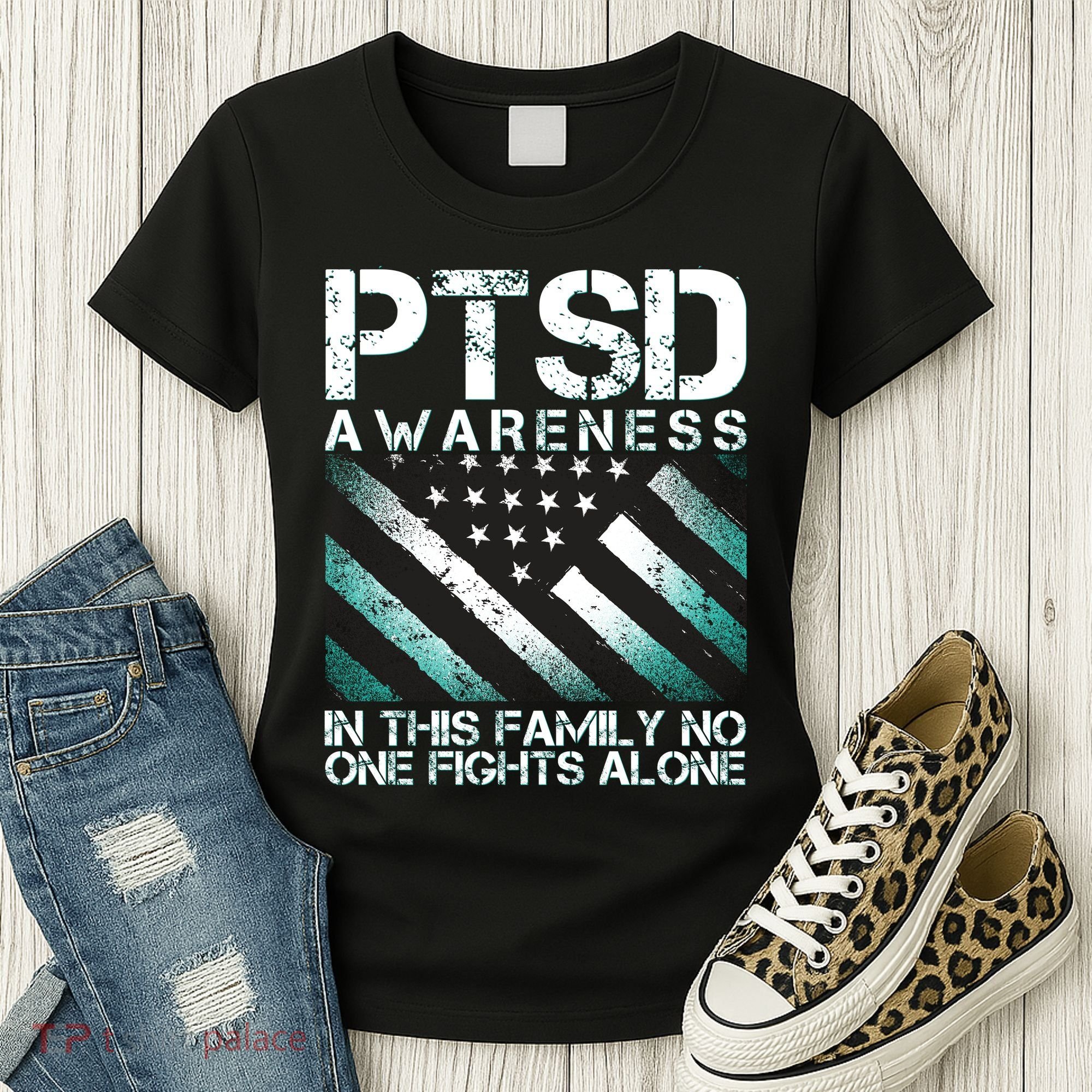 PTSD Awareness In This Family No One Fights Alone Women's T-Shirt
